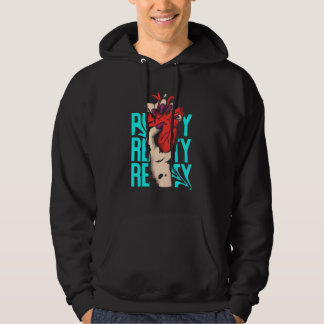 Moletom Edgy Realista Mão Apertada com Coração Streetwear 