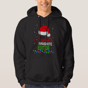 Moletom Editor Favorito De papais noeis Santa Hat Luz Engr