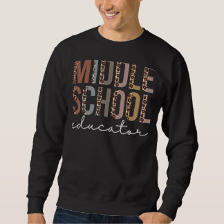 Moletom Educadora do ensino médio Leopard Apreciação Mulhe