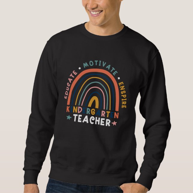 Moletom Educate Motivate Inspire Kindergarten Teacher Rain (Frente)