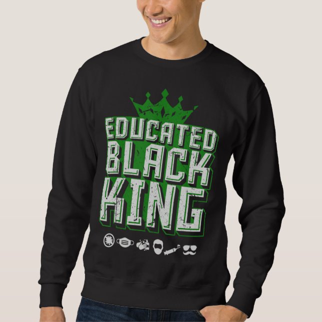 Moletom Educated Black Pride King  Fathers Day Oversized (Frente)
