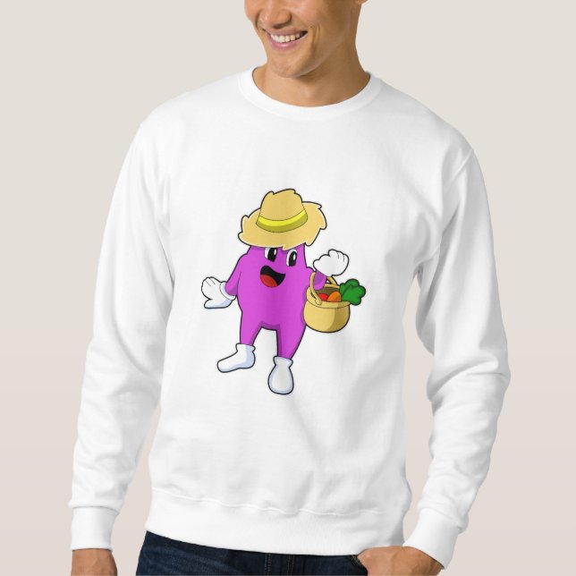 Moletom EggPlant como Farmer with Carrot (Frente)