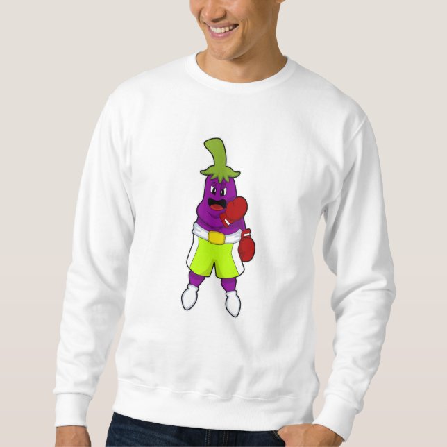 Moletom Eggplant in Boxing com luvas in a box (Frente)