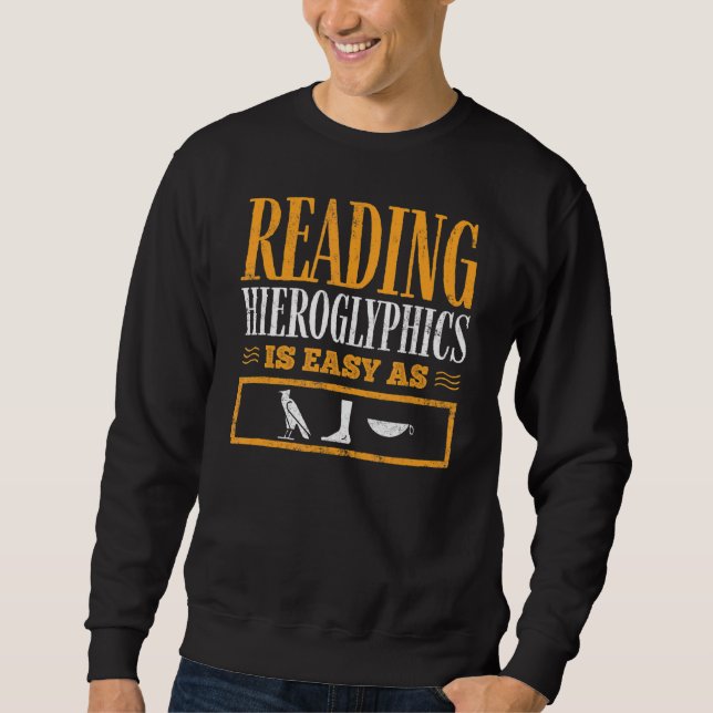 Moletom Egiptologia Antigo Egito Egiptólogo Lendo Hier (Frente)