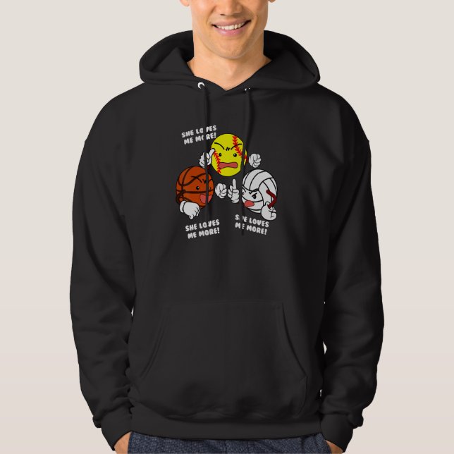 Moletom Ela Me Ama Mais Voleibol De Basquete De Softball (Frente)