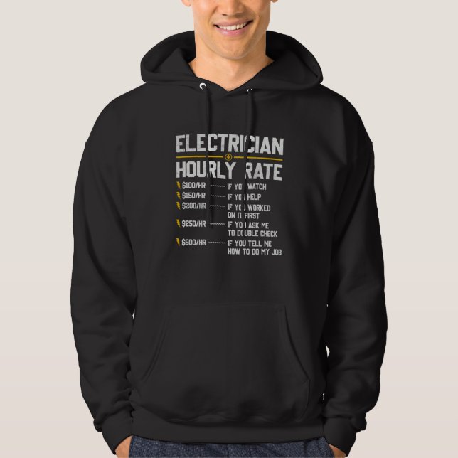 Moletom Electrician Hourly Rate Humor (Frente)