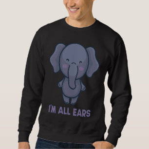 Moletom Elefante de Orelhas Grandes Estou Todo Ouvidos Ani