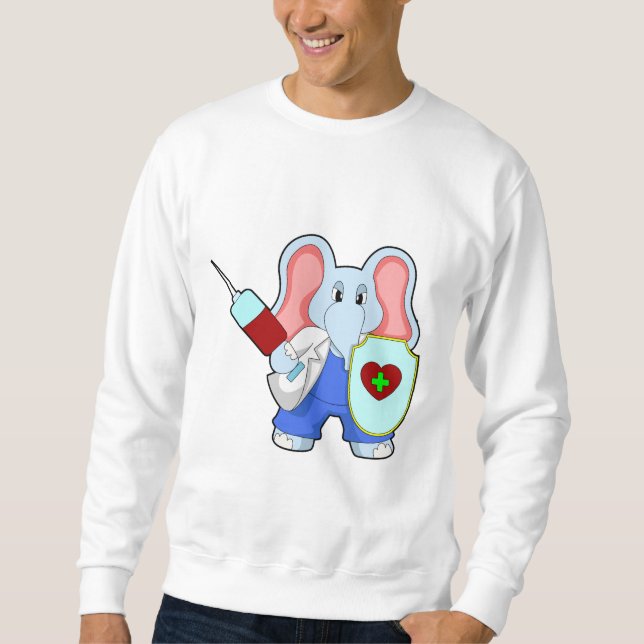 Moletom Elefante na Vacinação com Seringa (Frente)