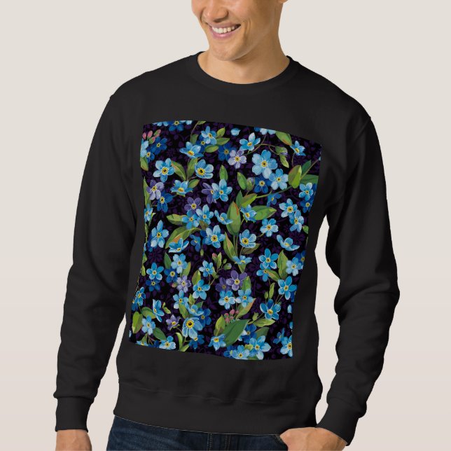 Moletom Elegance Forget-Me-Not Floral Patterno (Frente)