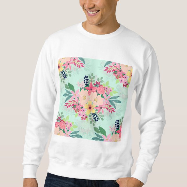 Moletom Elegante Floral - Pintor de Aquarela - Design Girl (Frente)