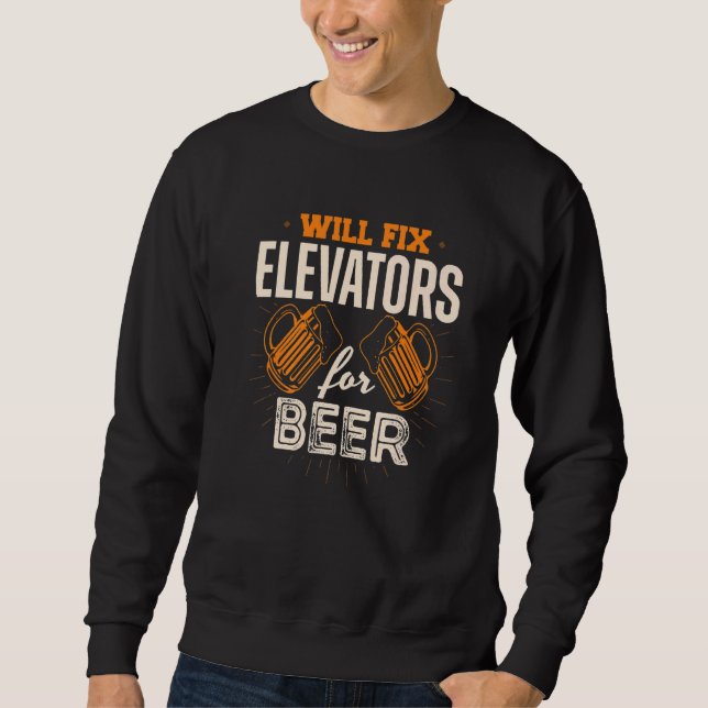 Moletom Elevator Mechanic Beer Technician Roupa Premium (Frente)