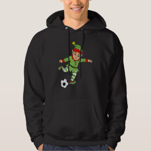 Moletom Elf de Natal Kicking Soccer Ball Boys Meninas