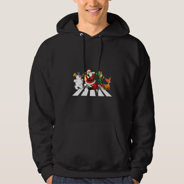 Moletom Elf Santa Snowman Reindeer Road Merry Christmas Pa (Frente)