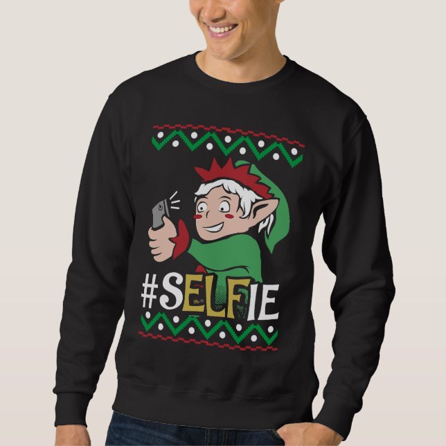 Moletom Elf Selfie Mobile Phone Teenager Christmas Kids Fu (Frente)