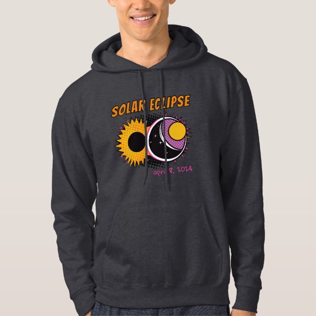 Moletom Elipse solar total design de pop art de 2024 (Frente)