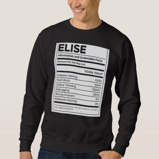 Moletom Elise Nutrition Information Problem Solving Duro W (Frente)