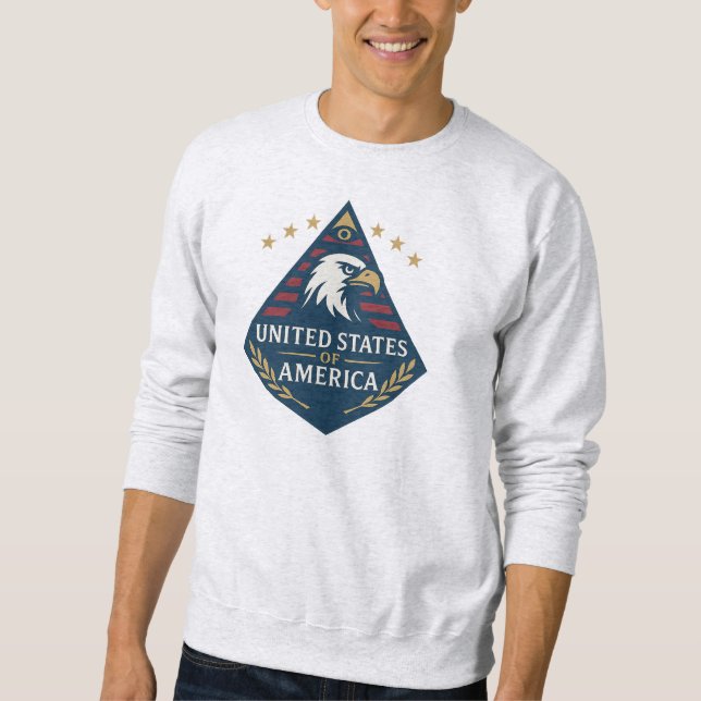 Moletom Emblema da águia-pirâmide dos Estados Unidos da Am (Frente)
