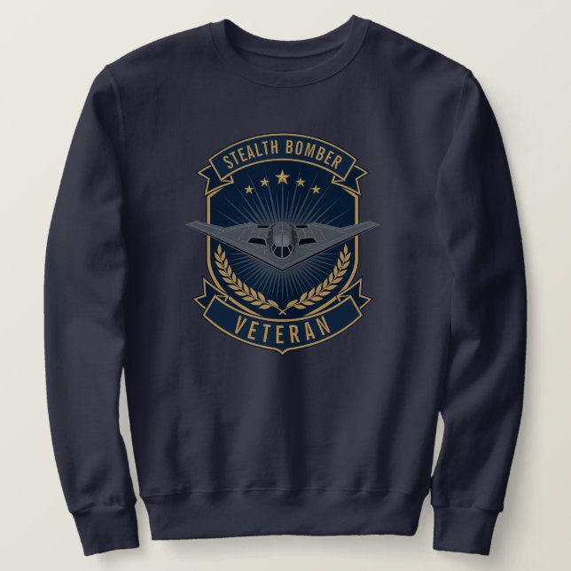 Moletom Emblema de Veterano do Bombardeiro Stealth B-2 Spi (Frente do Design)