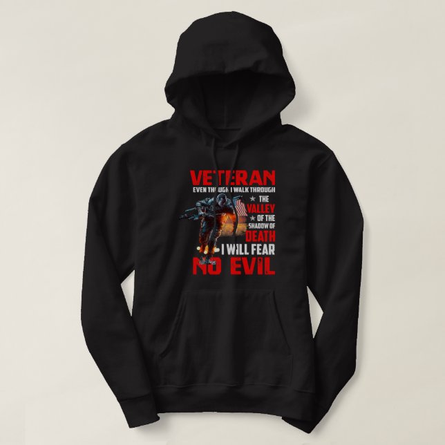 Moletom Embora eu caminhe pelo veterano 22 dos militares (Frente do Design)