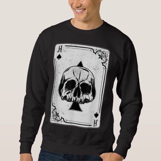 Moletom Emo Gothic e Punk Ace do jogo de pôquer do Spades (Frente)