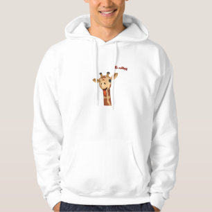 Moletom emoji a piscar a língua na face da girafa