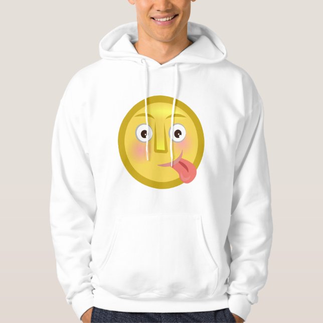 Moletom Emoji Cara Bobona com Língua para Fora (Frente)