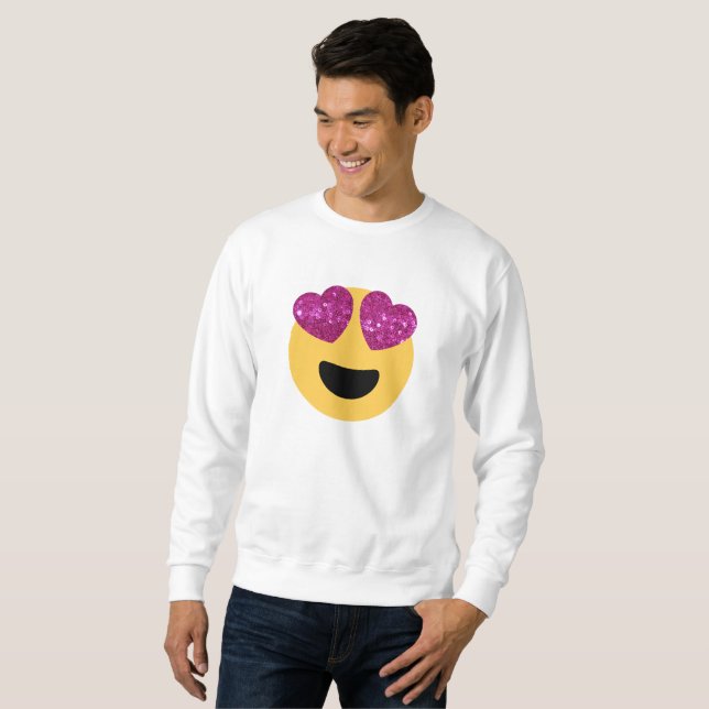Moletom emoji mens sweatshirt com brilho do olho (Frente Completa)