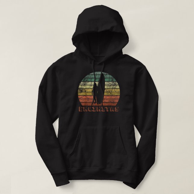 Moletom Encinitas Beach California Surfer Retro Sunset Vin (Frente do Design)