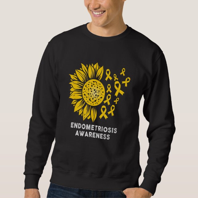 Moletom Endometriosis Awareness sunflower with Yellow Ribb (Frente)