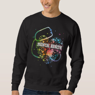 Moletom Enfermeira de Saúde Mental Watercol Love Hearb Ste