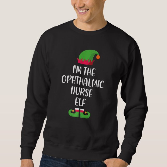 Moletom Enfermeira Oftálmica Festa de Natal da Elf (Frente)