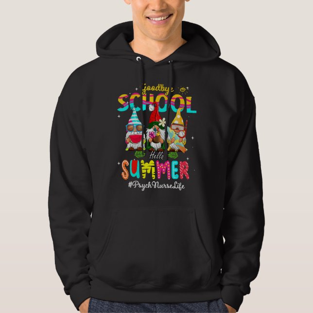 Moletom Enfermeira Psych Gnomo Goodbye School Hello Summer (Frente)