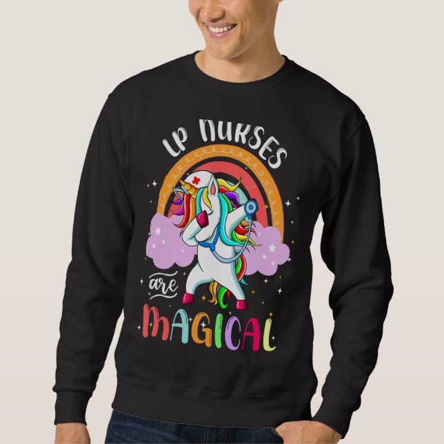 Moletom Enfermeiras Rn Enfermagem Magical Unicorn Arco-Íri (Frente)