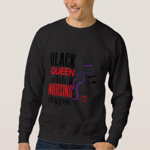 Moletom Enfermeiro Negro Queen Nursing School Graduação RN
