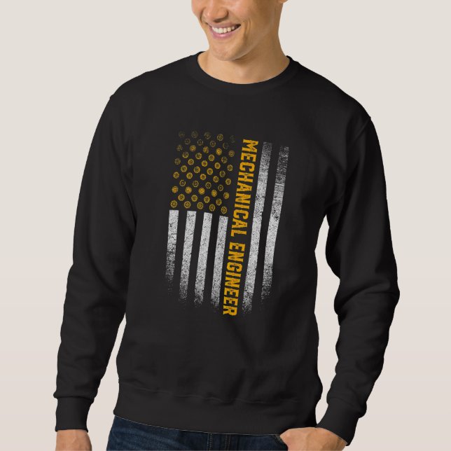 Moletom Engenharia Engrenagem Engrenagem Bandeira EUA Enge (Frente)
