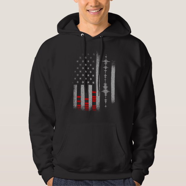 Moletom Engenheiro de Áudio de Estúdio Bandeira dos EUA Té (Frente)