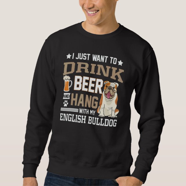 Moletom English Bulldog Dad   British Dog  Beer (Frente)