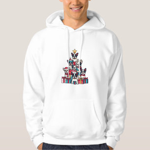 Moletom Engraçada Árvore de Natal do Buldogue Snowflakes S