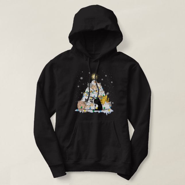 Moletom Engraçada Árvore de Natal Gata Design Mulher (Frente do Design)