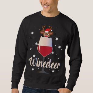 Moletom Engraçada, Bonita, Reindeer Wine Drinker Christma