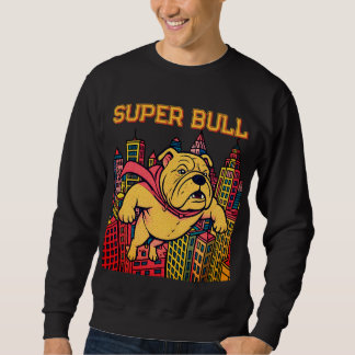 Moletom Engraçada “Super Bull” Paisagem Urbana Bulldog
