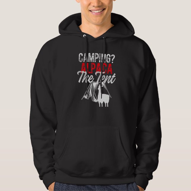 Moletom Engraçado Acampamento Alpaca A Tent Llama (Frente)
