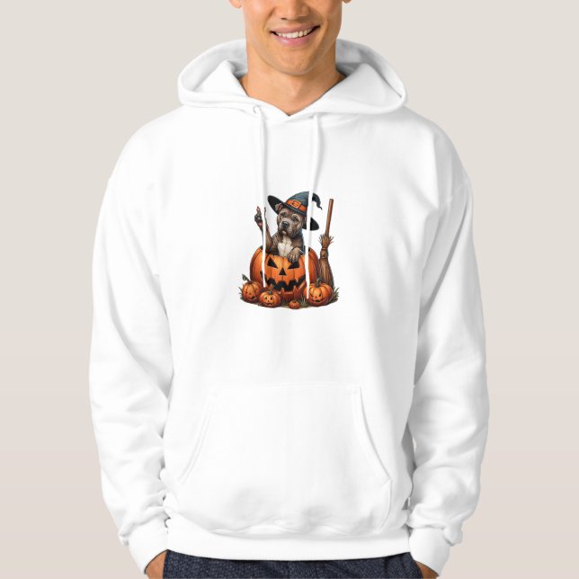 Moletom Engraçado Bruxa Picante Cachorro Cachorro das Brux (Frente)