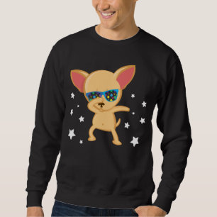 Moletom Engraçado Cachorro Chihuahua Dabbing estrelas óc
