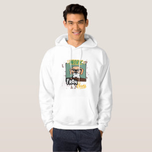 Moletom Engraçado Cachorro Geeky Trabalha em Home Hoodie