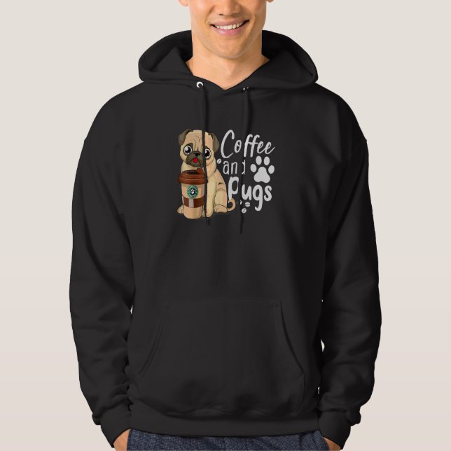 Moletom Engraçado Café Cotação Tear Café E Pugs É Tudo (Frente)