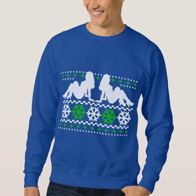 Moletom Engraçado! Camisola feia do Natal com pintinhos (Frente)