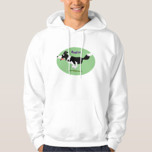 Moletom Engraçado Cão da Borda Collie executando desenho a