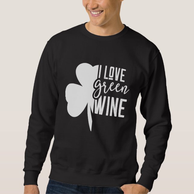 Moletom Engraçado Eu Adoro Vinho Verde Sortudo Bicho de Sã (Frente)
