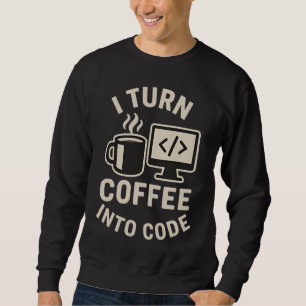 Moletom Engraçado Eu Transformar Café Em Código